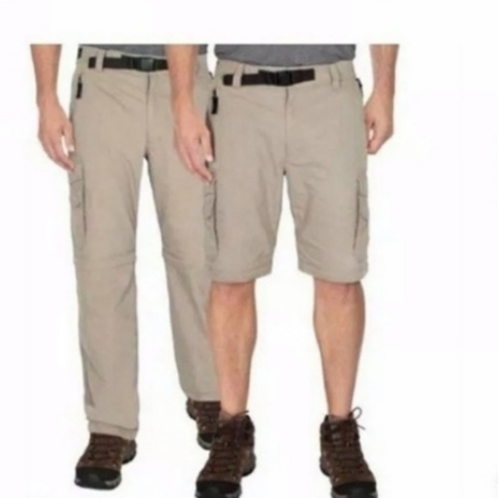 New BC Clothing Convertible Cargo Stretch Converts Shorts Elastic Waist XXL 32L - Picture 2 of 9